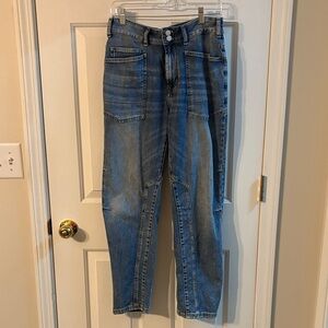 Pilcro Classic Blue Denim with Yellow Stitching